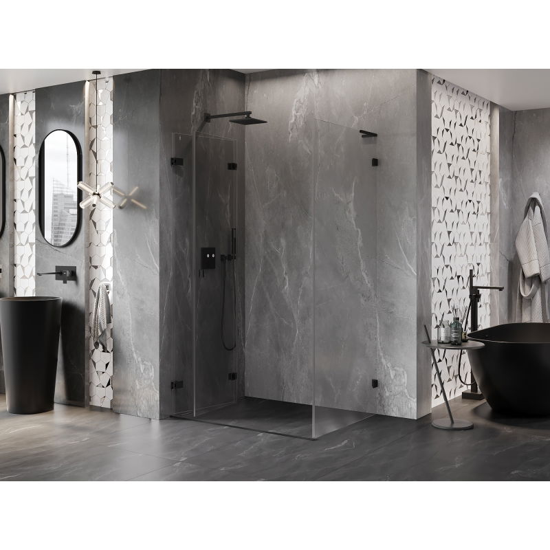 Mexen Lunar-F L folding shower cabin left 85 x 70 cm, transparent, black - 836L-085-070-70-00-L