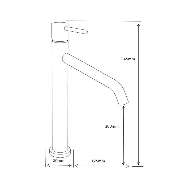 Mexen Rumba high washbasin faucet, black - 73510-70