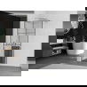 Mexen Kioto+ shower screen with a shelf and rail 90 x 200 cm, Transparent/Black pattern 8 mm, Chrome - 800-090-121-01-77