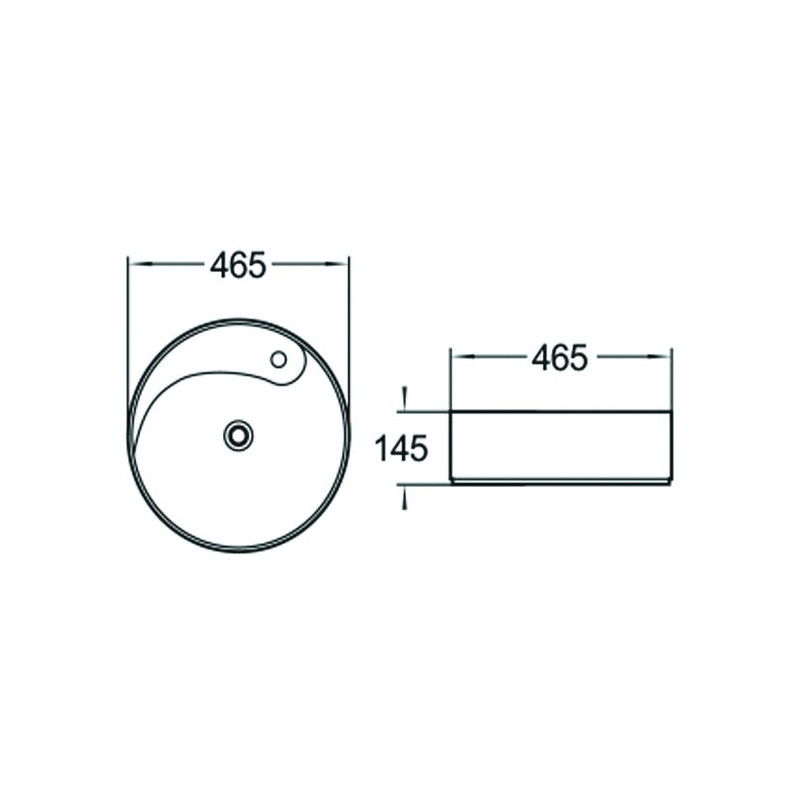 Mexen Lila countertop washbasin 46 x 46 cm, white - 21824600