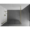 Mexen Kioto Walk-in Shower Wall 110 x 200 cm, Black Grid 8 mm, Gold - 800-110-101-50-77
