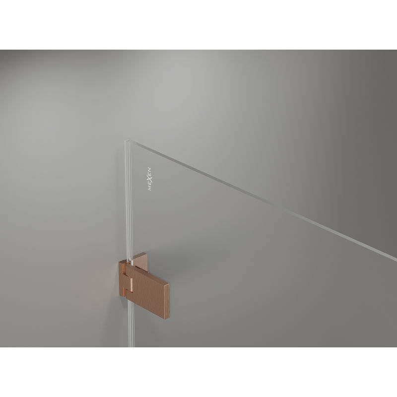 Mexen Lunar-F folding shower enclosure right 90 x 70 cm, transparent, brushed copper- 836-090-070-65-00-P