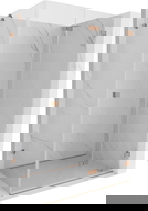 Mexen Lunar-F folding shower enclosure right 90 x 70 cm, transparent, brushed copper- 836-090-070-65-00-P