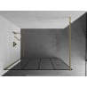 Mexen Kioto Walk-in Shower Wall 130 x 200 cm, Black Grid 8 mm, Gold - 800-130-101-50-77