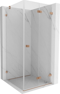 Mexen Lunar-F foldable shower enclosure right 80 x 80 cm, transparent, brushed copper- 836-080-080-65-00-P