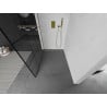 Mexen Kioto Walk-in Shower Wall 130 x 200 cm, Black Grid 8 mm, Gold - 800-130-101-50-77
