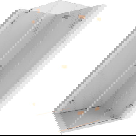 Mexen Lunar-F Folding Shower Enclosure Right 90 x 90 cm, Transparent, Brushed Copper- 836-090-090-65-00-P