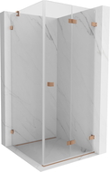 Mexen Lunar-F Folding Shower Enclosure Right 90 x 90 cm, Transparent, Brushed Copper- 836-090-090-65-00-P