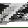 Mexen Kioto+ shower screen with a shelf and rail 110 x 200 cm, Transparent/Black pattern 8 mm, Chrome - 800-110-121-01-77