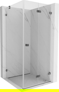 Mexen Lunar-F folding shower cabin right 70 x 70 cm, transparent, brushed gun gray - 836-070-070-66-00-P