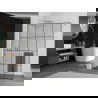 Mexen Kioto+ shower screen with a shelf and rail 130 x 200 cm, Transparent/Black pattern 8 mm, Chrome - 800-130-121-01-77
