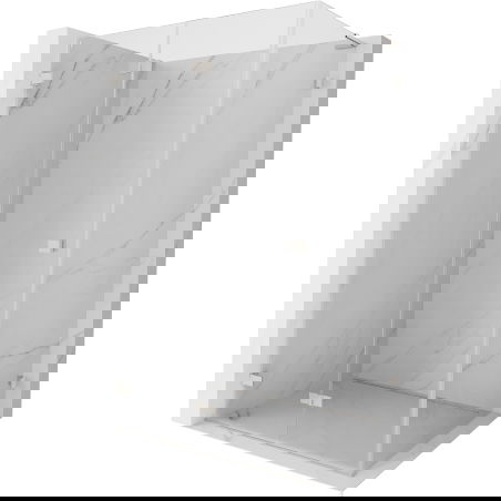 Mexen Lunar-F L foldable shower enclosure left 95 x 80 cm, transparent, brushed nickel - 836L-095-080-97-00-L