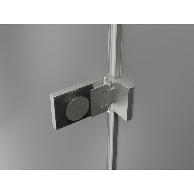 Mexen Lunar-F L folding shower enclosure left 100 x 80 cm, transparent, brushed nickel - 836L-100-080-97-00-L