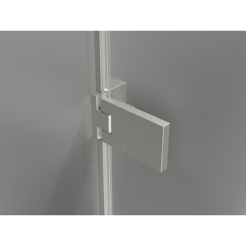 Mexen Lunar-F L folding shower enclosure left 100 x 80 cm, transparent, brushed nickel - 836L-100-080-97-00-L