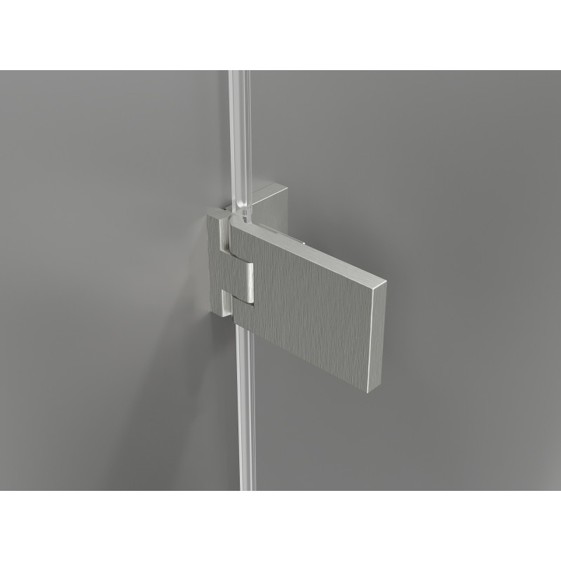 Mexen Lunar-F L folding shower enclosure left 100 x 80 cm, transparent, brushed nickel - 836L-100-080-97-00-L