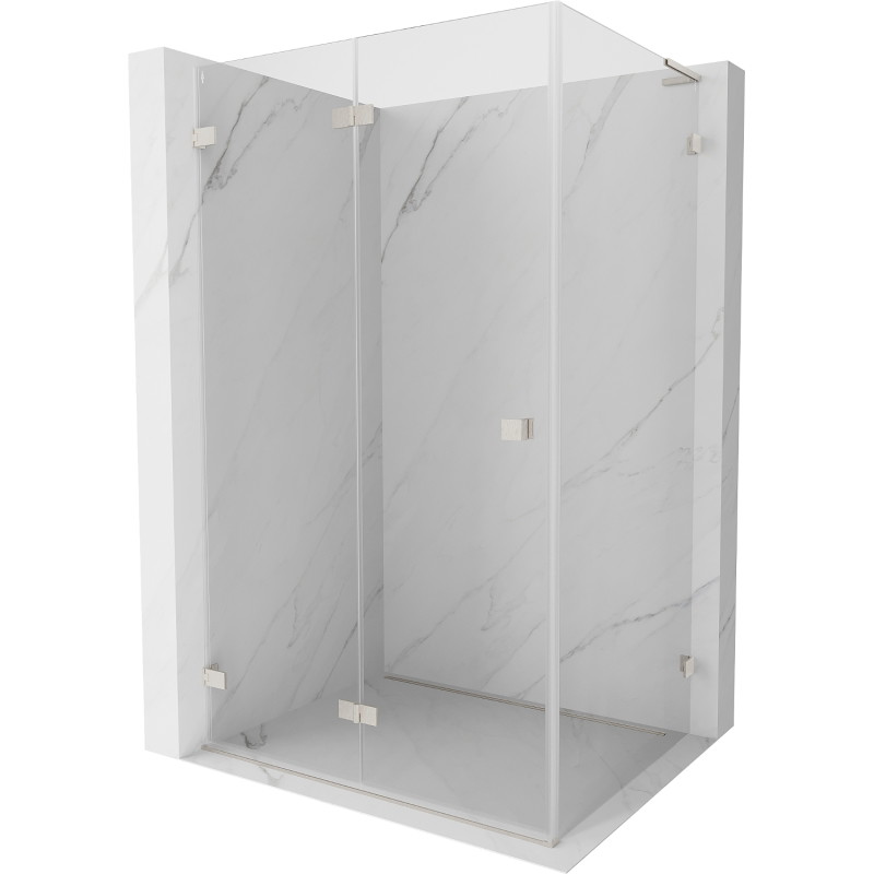 Mexen Lunar-F L folding shower enclosure left 100 x 80 cm, transparent, brushed nickel - 836L-100-080-97-00-L