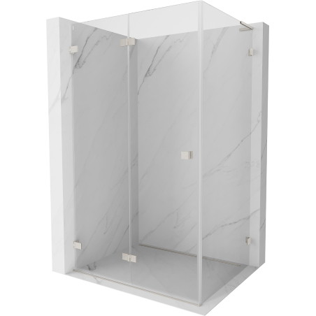 Mexen Lunar-F L folding shower enclosure left 100 x 80 cm, transparent, brushed nickel - 836L-100-080-97-00-L