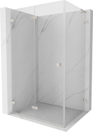 Mexen Lunar-F L folding shower enclosure left 100 x 80 cm, transparent, brushed nickel - 836L-100-080-97-00-L