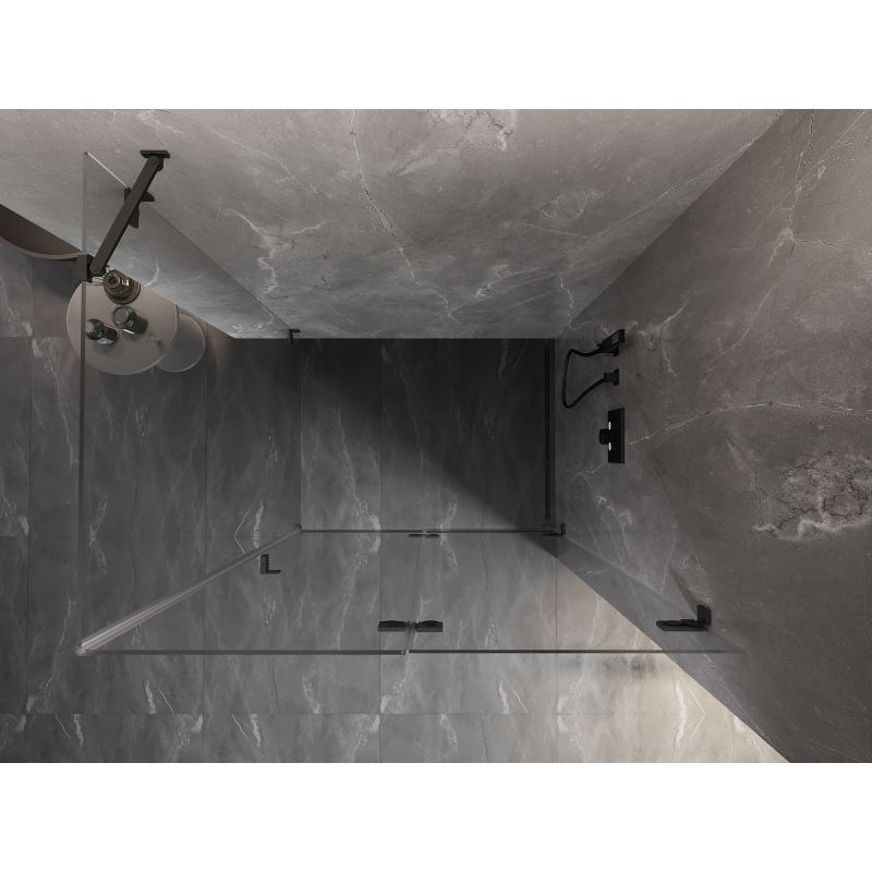 Mexen Lunar-F folding shower enclosure right 100 x 80 cm, transparent, brushed gun gray - 836-100-080-66-00-P