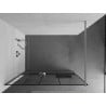 Mexen Kioto+ shower screen with a shelf and rail 110 x 200 cm, Transparent/Black pattern 8 mm, Chrome - 800-110-121-01-78