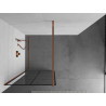 Mexen Kioto Walk-in Shower Wall 70 x 200 cm, Black Grid 8 mm, Rose Gold - 800-070-101-60-77