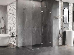 Mexen Lunar-F L folding shower cabin right 100 x 70 cm, transparent, chrome - 836L-100-070-01-00-P
