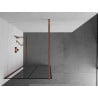 Mexen Kioto Walk-in Shower Wall 80 x 200 cm, Black Grid 8 mm, Rose Gold - 800-080-101-60-77