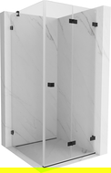 Mexen Lunar-F foldable shower enclosure right 70 x 70 cm, transparent, black - 836-070-070-70-00-P