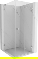 Mexen Lunar-F L folding shower enclosure right 80 x 80 cm, transparent, chrome - 836L-080-080-01-00-P