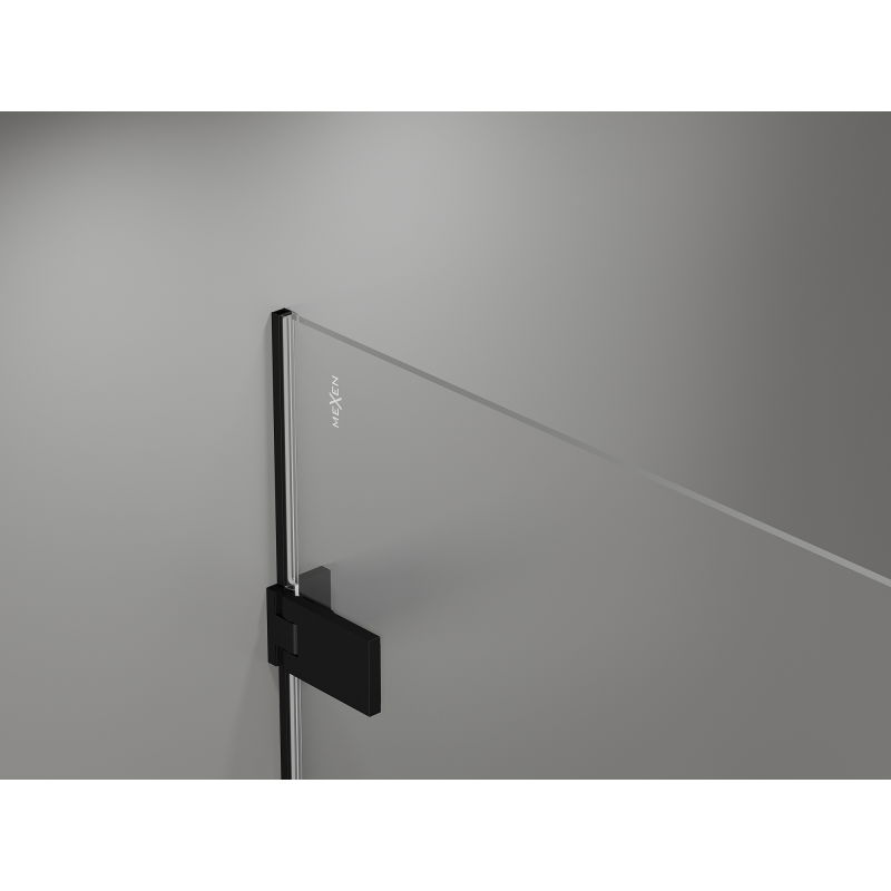 Mexen Lunar-F foldable shower enclosure right 80 x 70 cm, transparent, black - 836-080-070-70-00-P