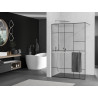 Mexen Kioto+ shower wall with shelf Walk-in 140 x 200 cm, black pattern, chrome - 800-140-121-01-78