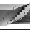 Mexen Kioto shower screen 100 x 200 cm, Transparent/Black pattern 8 mm, Rose gold - 800-100-101-60-77