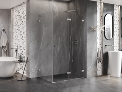 Mexen Lunar-F L folding shower cabin right 100 x 80 cm, transparent, chrome - 836L-100-080-01-00-P