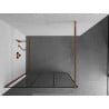 Mexen Kioto Walk-in shower wall 110 x 200 cm, black grid 8 mm, pink gold - 800-110-101-60-77