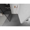 Mexen Kioto Walk-In Shower Wall 130 x 200 cm, Black Grid 8 mm, Rose Gold - 800-130-101-60-77