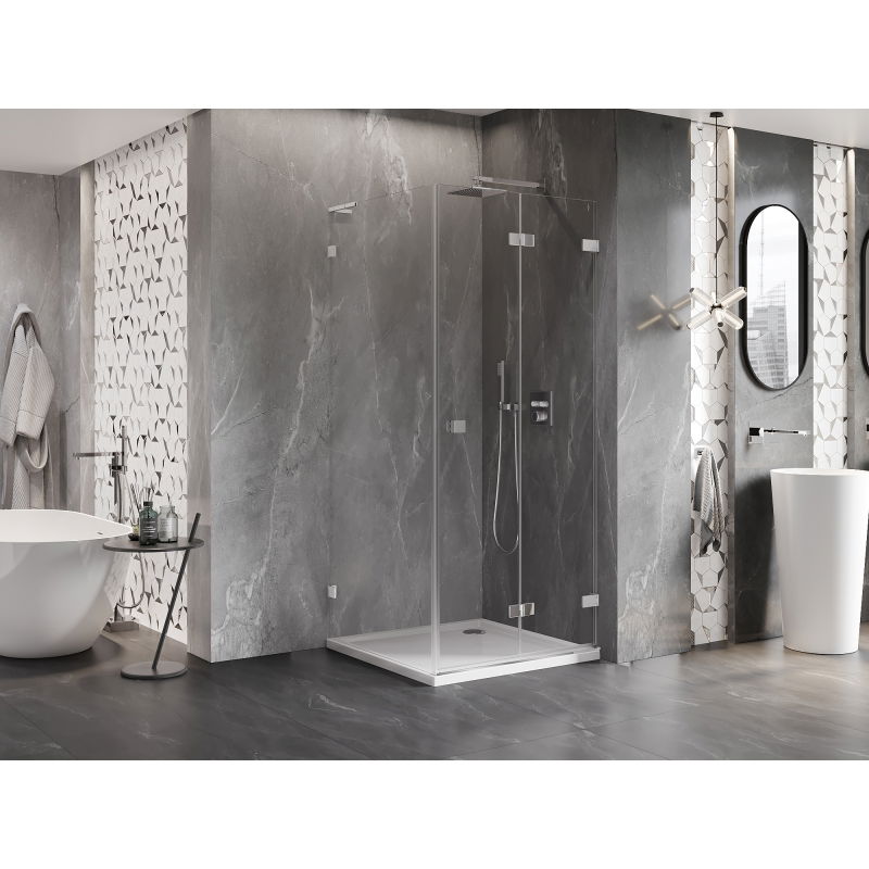 Mexen Lunar-F L folding shower enclosure right 100 x 100 cm, transparent, chrome - 836L-100-100-01-00-P