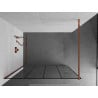 Mexen Kioto Walk-in shower wall 140 x 200 cm, black grid 8 mm, rose gold - 800-140-101-60-77