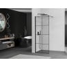 Mexen Kioto shower screen 80 x 200 cm, Transparent/Black pattern 8 mm, Black - 800-080-101-70-77