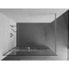 Mexen Kioto+ shower screen with a shelf and rail 70 x 200 cm, Transparent/White pattern 8 mm, Chrome - 800-070-121-01-85