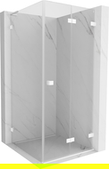 Mexen Lunar-F L folding shower cabin right 80 x 80 cm, transparent, white - 836L-080-080-20-00-P