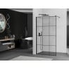 Mexen Kioto shower screen 100 x 200 cm, Transparent/Black pattern 8 mm, Black - 800-100-101-70-77
