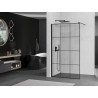Mexen Kioto Walk-in Shower Panel 110 x 200 cm, Black Grid 8 mm, Black - 800-110-101-70-77