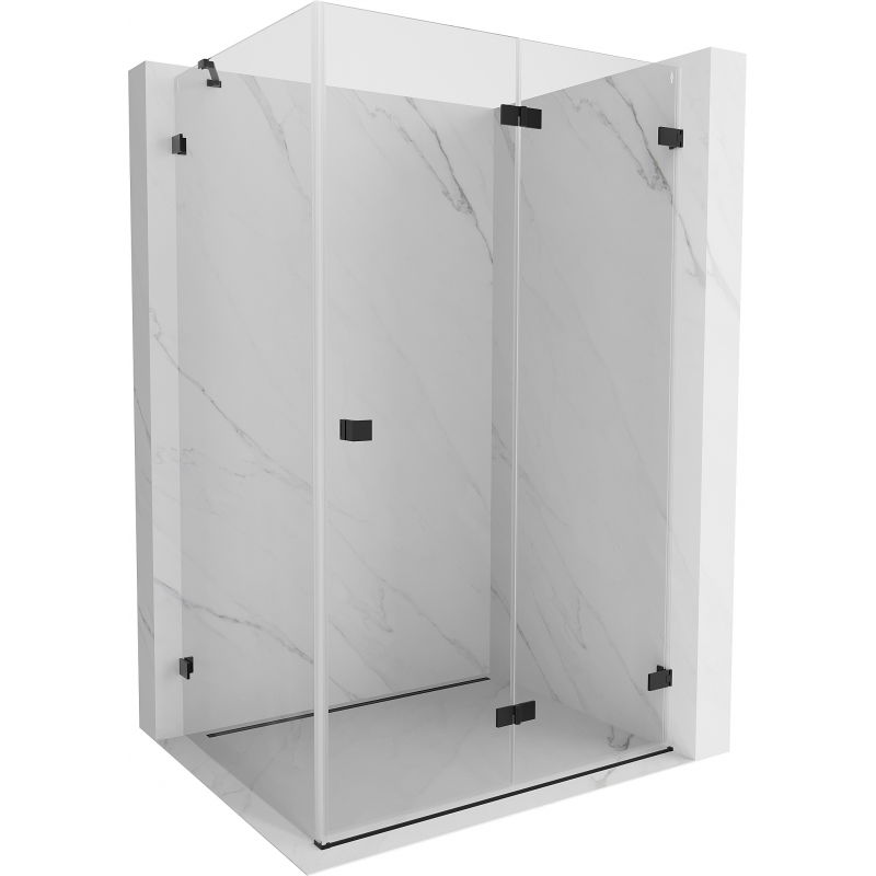 Mexen Lunar-F folding shower cabin right 100 x 90 cm, transparent, black - 836-100-090-70-00-P