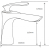 Mexen Lily washbasin mixer tap, Black/Chrome - 73600-17