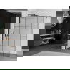 Mexen Kioto shower screen 140 x 200 cm, Transparent/Black pattern 8 mm, Black - 800-140-101-70-77