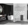 Mexen Kioto+ Walk-in Shower Wall with Shelf 80 x 200 cm, White Pattern, Chrome - 800-080-121-01-85