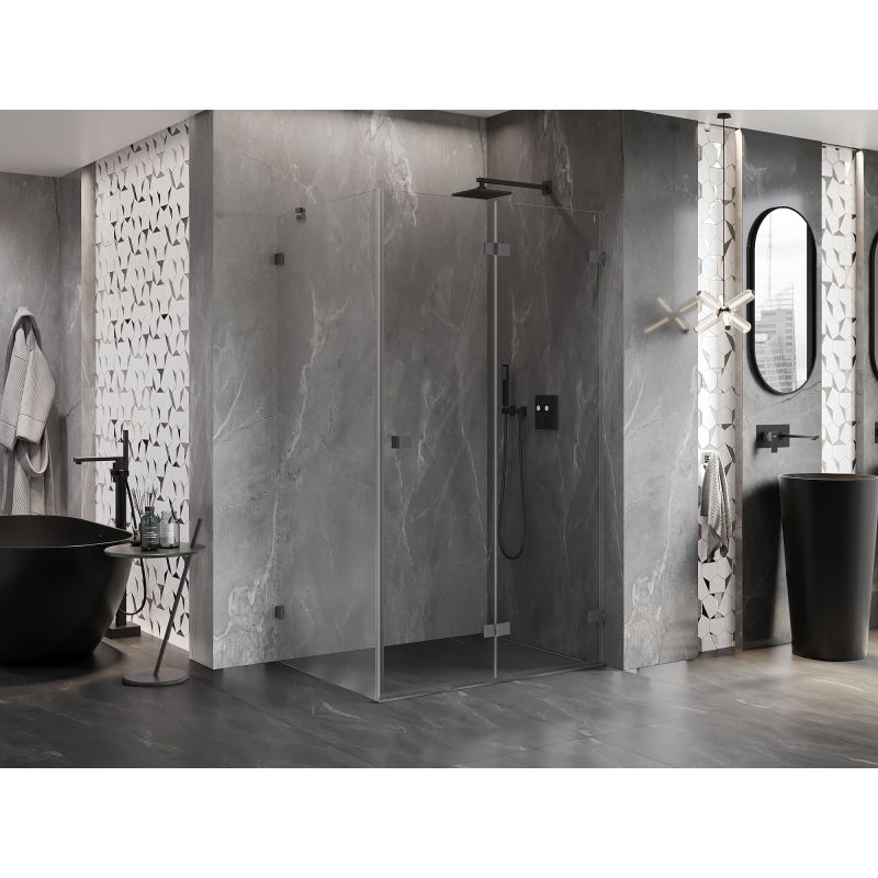 Mexen Lunar-F shower cabin folding right 85 x 70 cm, transparent, gun metal - 836-085-070-95-00-P