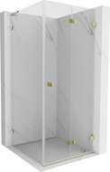 Mexen Lunar-F L folding shower cabin right 70 x 70 cm, transparent, gold - 836L-070-070-50-00-P