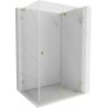 Mexen Lunar-F L folding shower cabin right 80 x 70 cm, transparent, gold - 836L-080-070-50-00-P