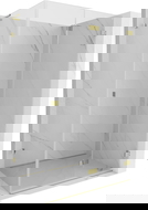 Mexen Lunar-F L folding shower cabin right 90 x 70 cm, transparent, gold - 836L-090-070-50-00-P